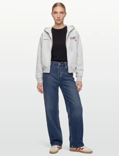 Dodgers Serif Cropped Zip Hoodie - Hættetrøjer