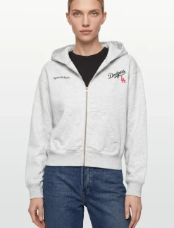 Dodgers Serif Cropped Zip Hoodie - Hættetrøjer
