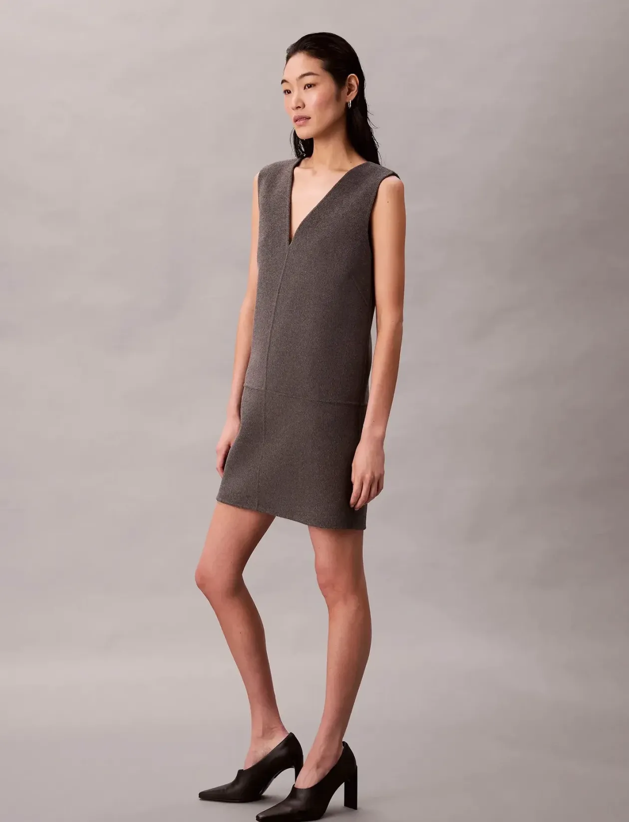 Doubleface V Neck Mini Shift Dre - Korte kjoler