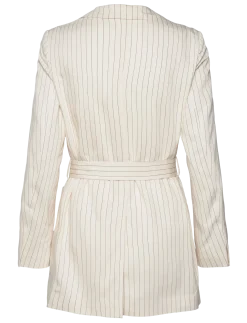 D2. PINSTRIPE BELTED BLAZER - Blazere med bælte