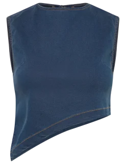 DPWDenim Asymmetric Top - Crop tops