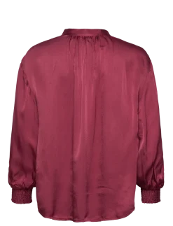 D1. STAND COLLAR POP OVER BLOUSE - Langærmede bluser