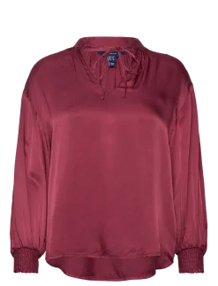 D1. STAND COLLAR POP OVER BLOUSE - Langærmede bluser