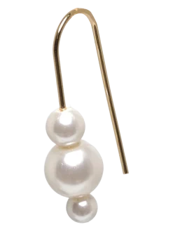 ELBERTA pearl earrings gold-plated - Enkelte øreringe