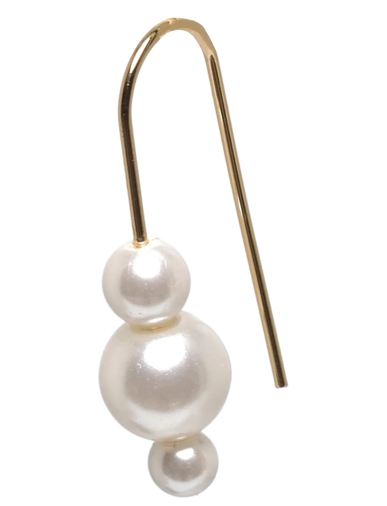 ELBERTA pearl earrings gold-plated - Enkelte øreringe