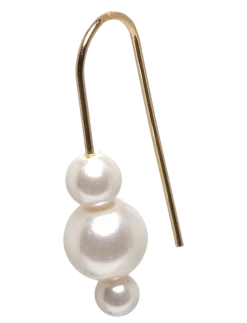 ELBERTA pearl earrings gold-plated - Enkelte øreringe