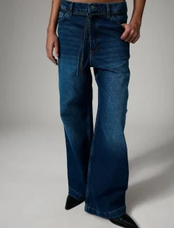 Elijah - Medium Blue Denim - Brede jeans