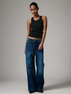 Elijah - Medium Blue Denim - Brede jeans
