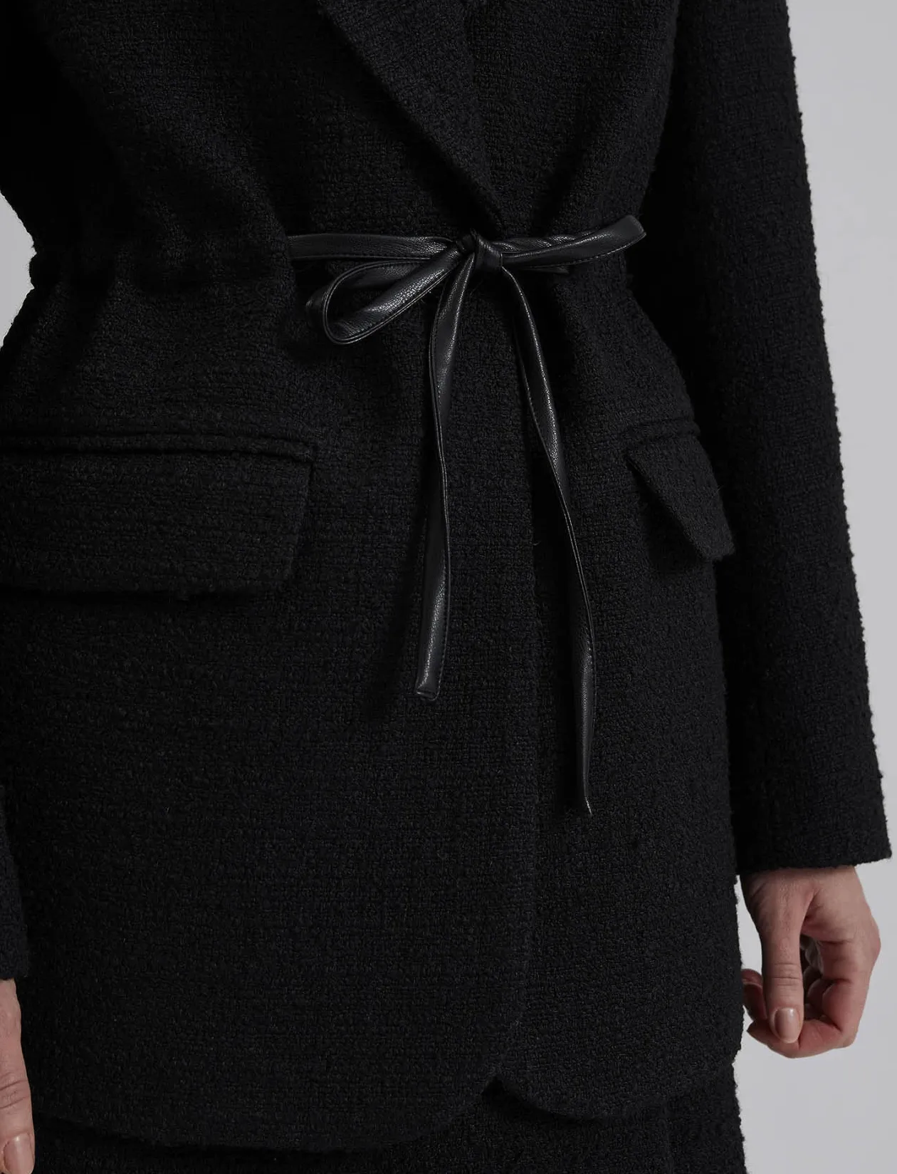 Elodie drawstring boucle blazer - Boucles