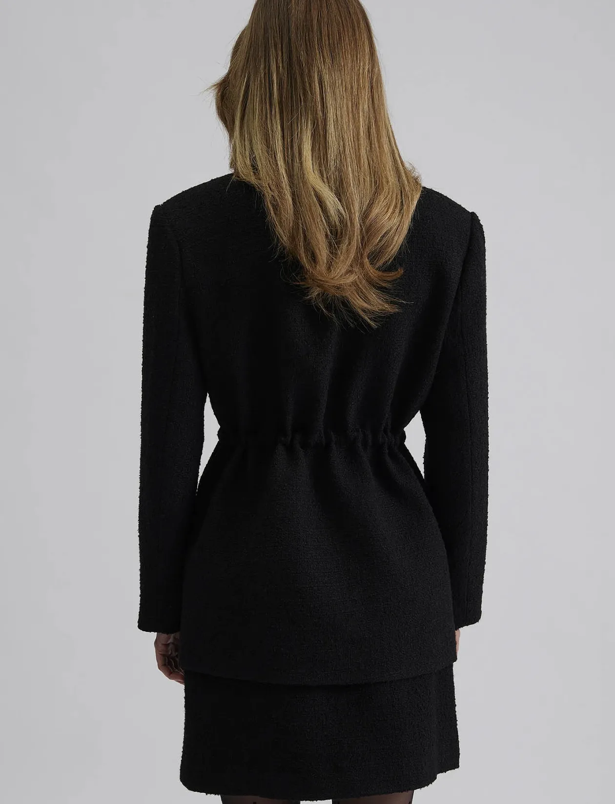Elodie drawstring boucle blazer - Boucles