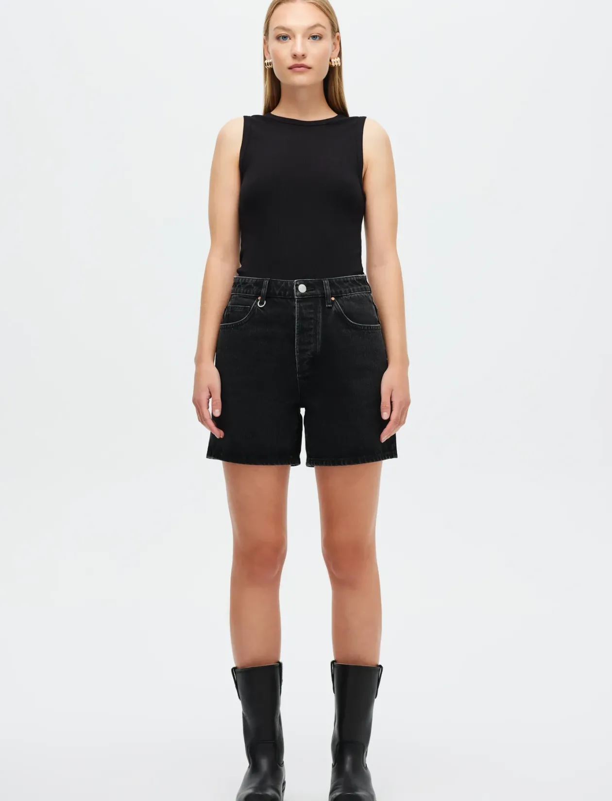 EVA SHORT CONTEMPT BLACK - Denim shorts
