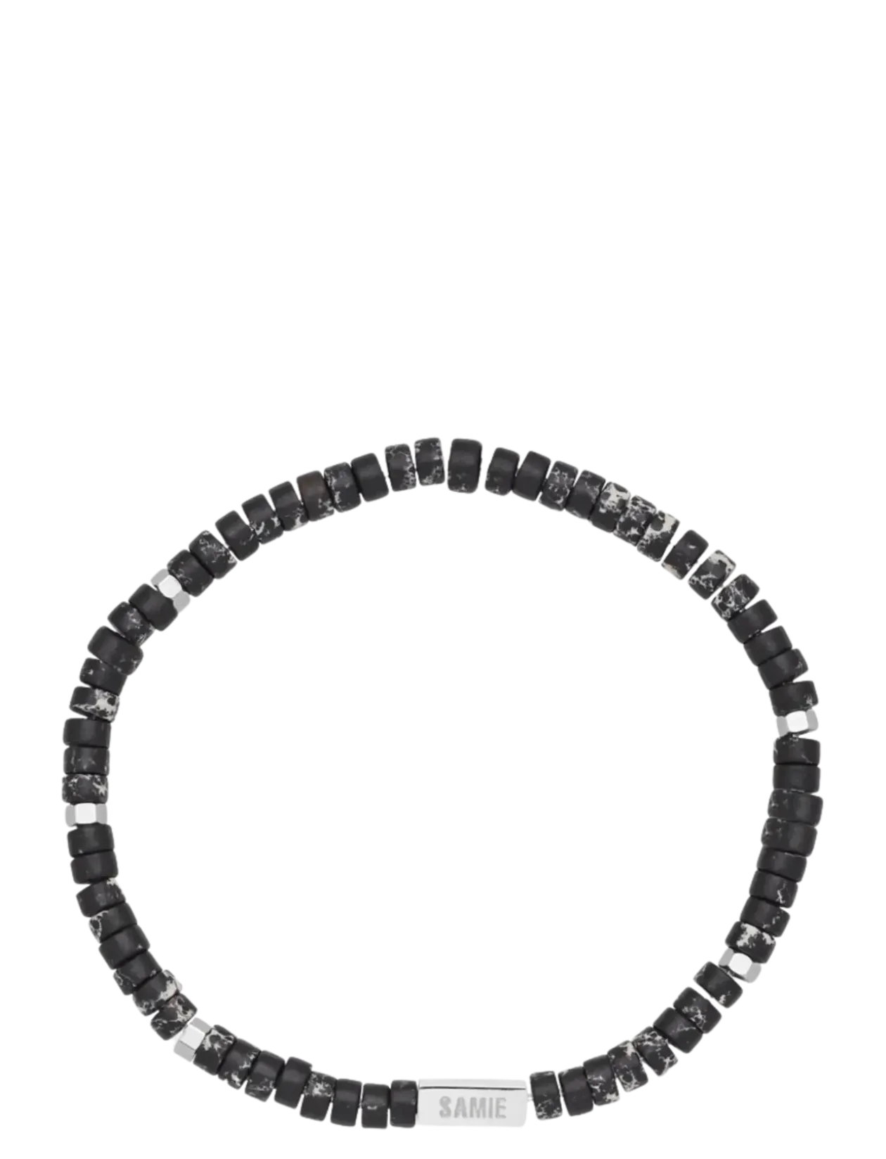 Evolution - Slim bracelet with black beads - Armbånd