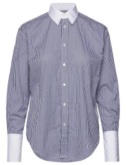 Extended-Cuff Striped Cotton Shirt - Langærmede