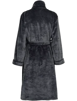 Fine fleece robe w. zipper - Morgenkåbe
