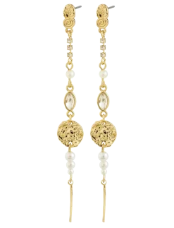 FIRE earrings gold-plated - Vedhæng øreringe