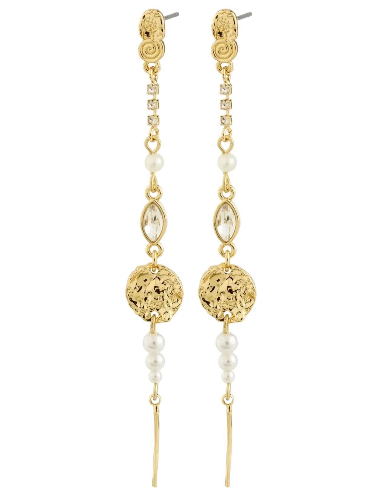 FIRE earrings gold-plated - Vedhæng øreringe
