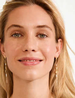 FIRE earrings gold-plated - Vedhæng øreringe