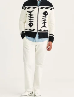 Fishbone Knitted Zip Jacket - Fullzip strik