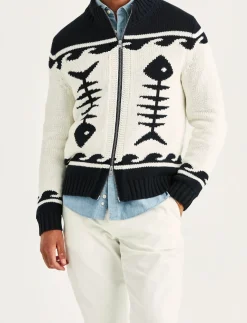 Fishbone Knitted Zip Jacket - Fullzip strik