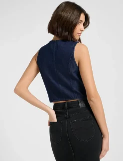 FITTED VEST - Denimveste