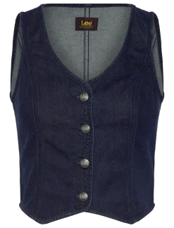 FITTED VEST - Denimveste
