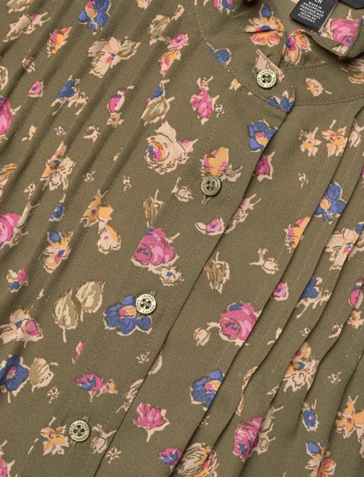Floral Georgette Flutter-Sleeve Shirt - Kortærmede bluser