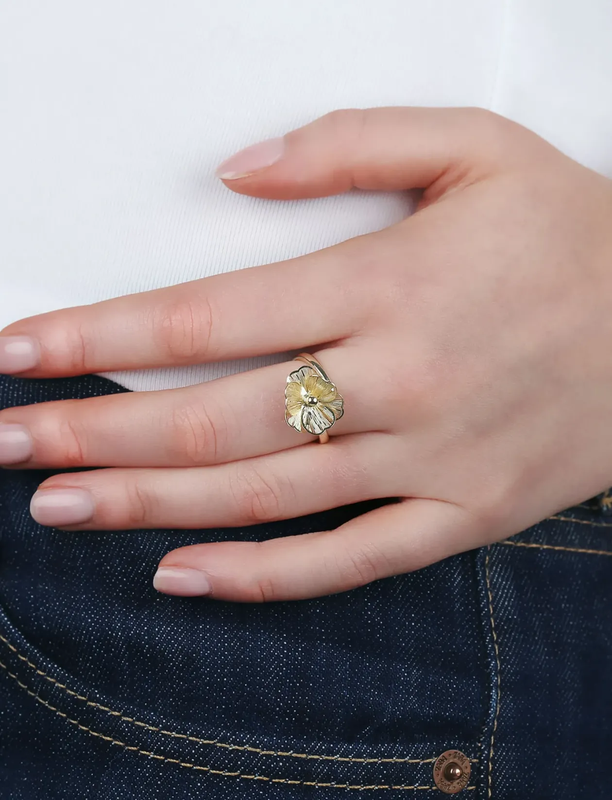 Flora petal ring plain g-One Size - Ringe