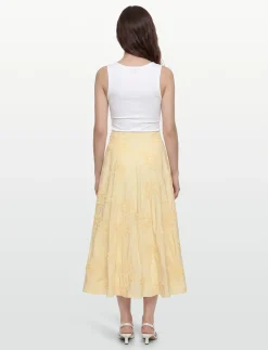 FLOWER MAXI SKIRT - Midinederdele