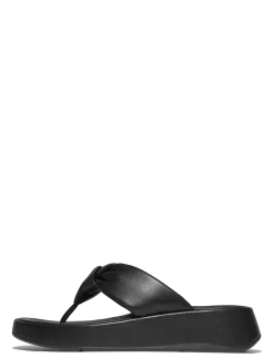 F-MODE KNOT SOFT-LEATHER FLATFORM TOE-POST SANDALS - Platformsandaler
