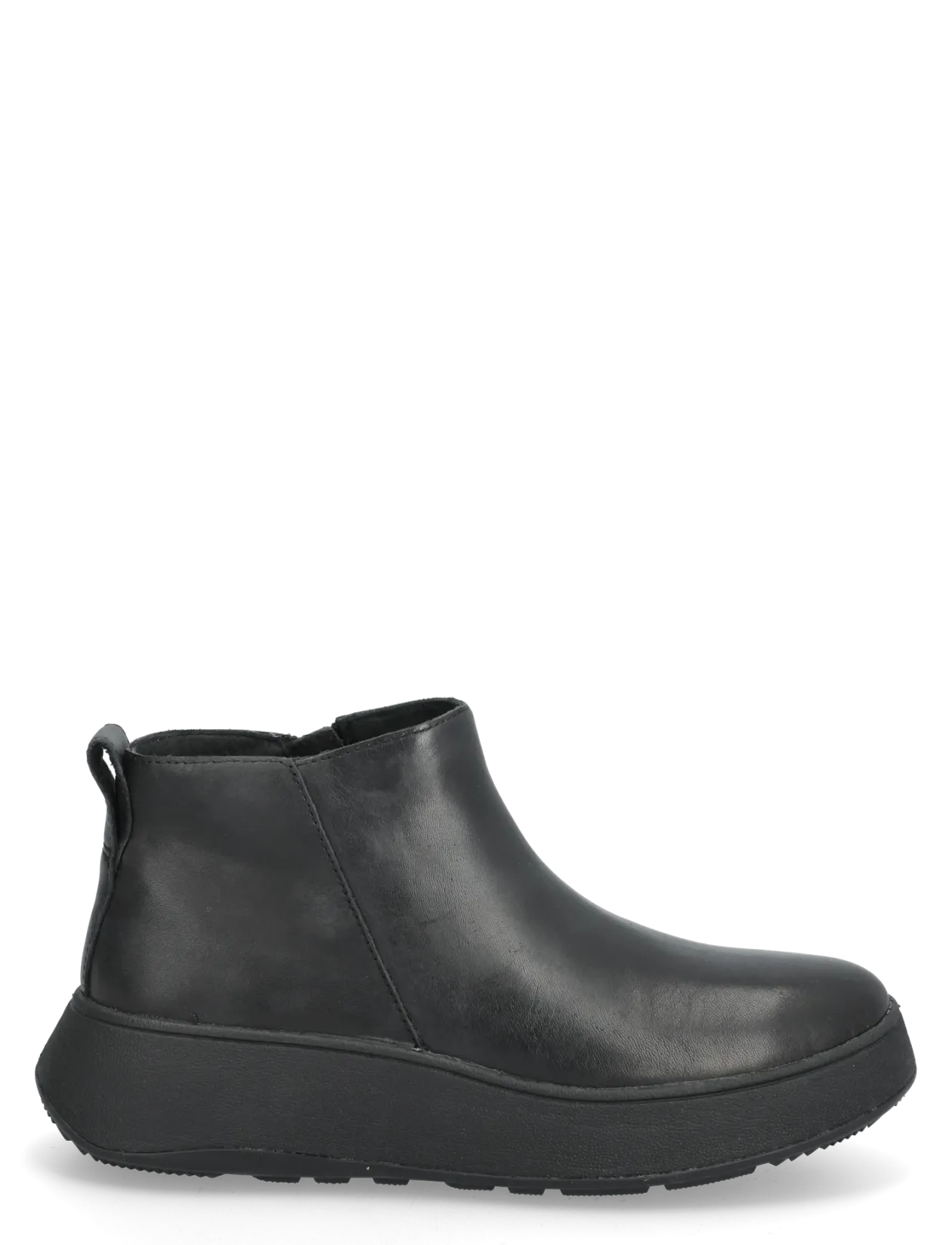 F-MODE LEATHER FLATFORM ZIP ANKLE BOOTS - Flade ankelstøvler