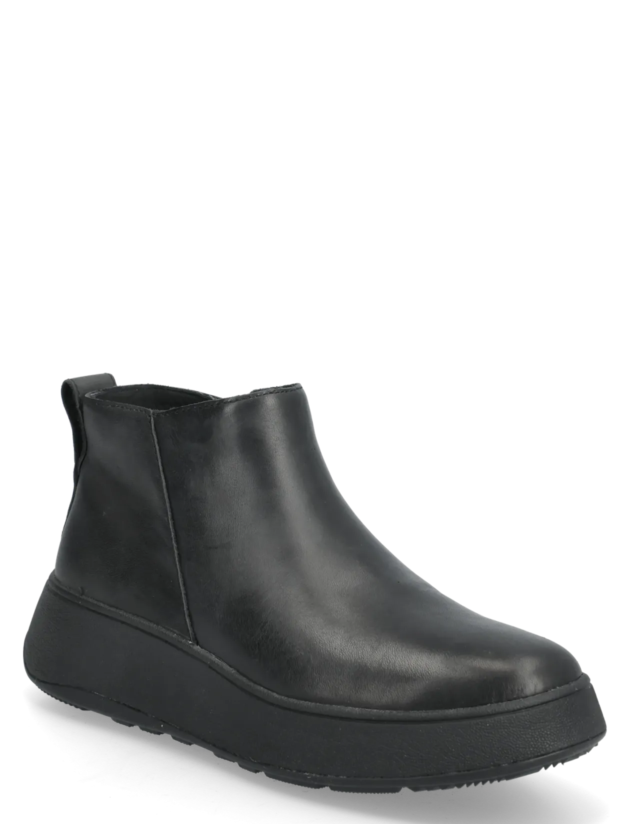 F-MODE LEATHER FLATFORM ZIP ANKLE BOOTS - Flade ankelstøvler