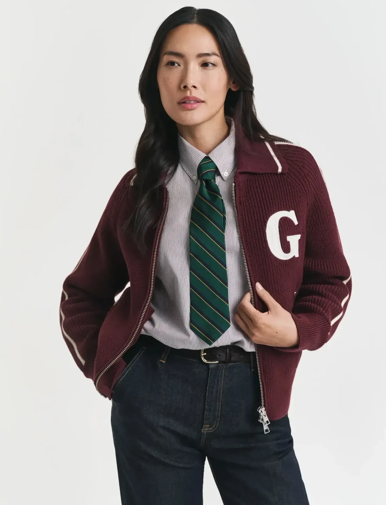 GANT VARSITY ZIP CARDIGAN - Cardigans