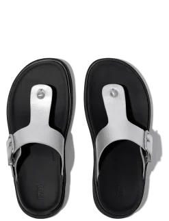 GEN-FF BUCKLE TUMBLED-LEATHER TOE-POST SANDALS - Sandaler