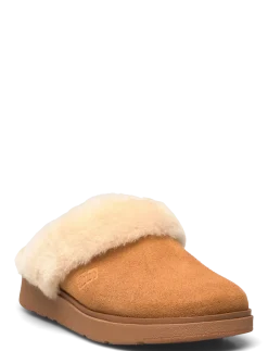GEN-FF SHEARLING-COLLAR SUEDE SLIPPERS - Hjemmesko