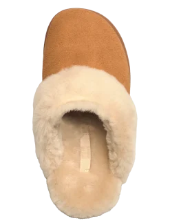 GEN-FF SHEARLING-COLLAR SUEDE SLIPPERS - Hjemmesko
