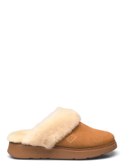 GEN-FF SHEARLING-COLLAR SUEDE SLIPPERS - Hjemmesko