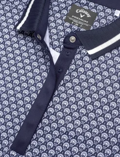 Geo print rib collar polo - Poloer