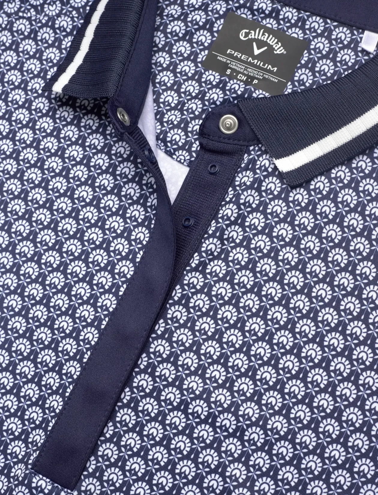 Geo print rib collar polo - Poloer