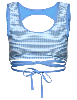 GINGHAM WRAP CROP TOP - Bikinier