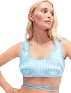 GINGHAM WRAP CROP TOP - Bikinier