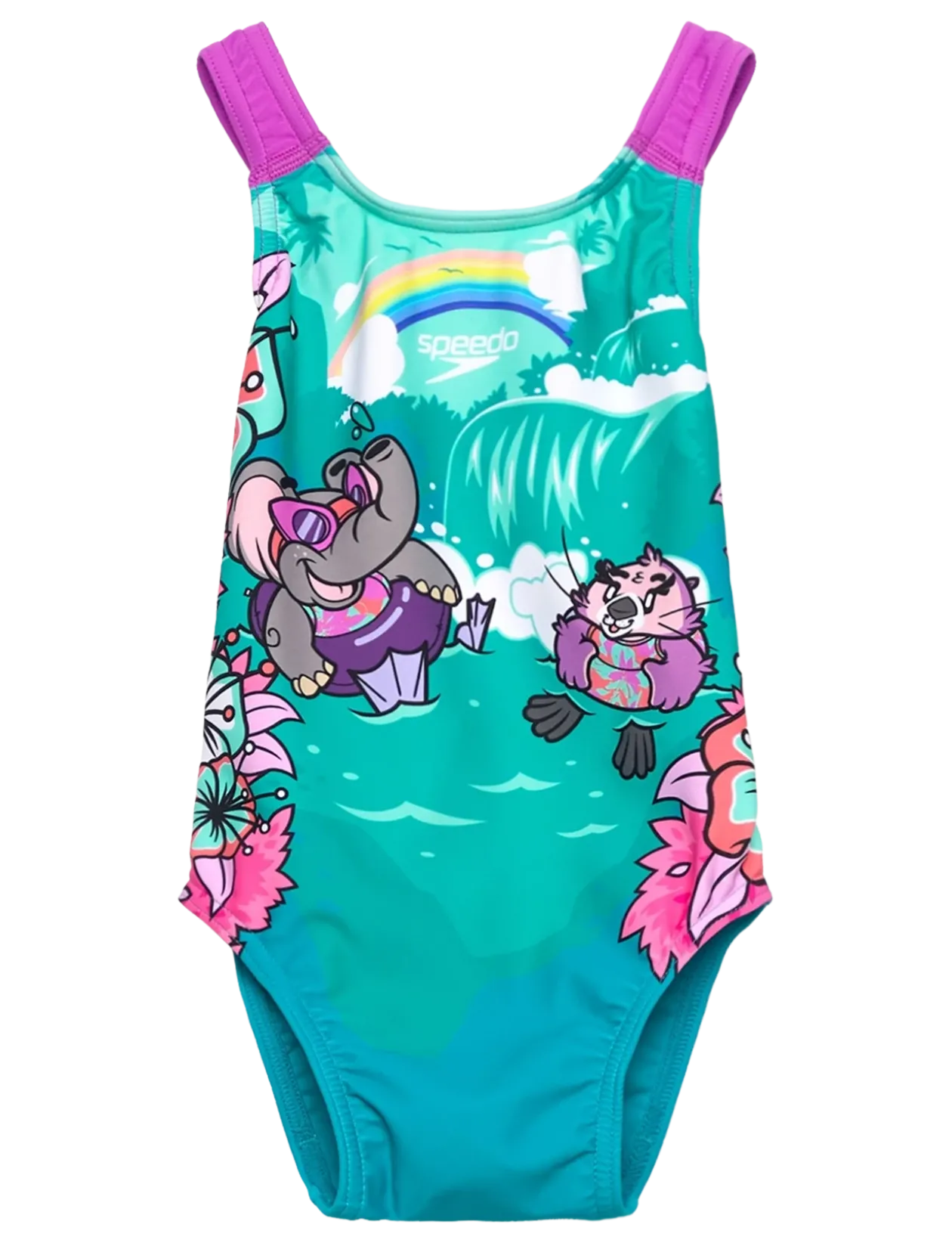 Girls Learn to Swim Printed Crossback - Badedragter