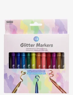 GLITTER FIBERPENNOR 12-P - Farveblyanter
