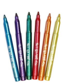 GLITTER FIBERPENNOR 6-P - Farveblyanter