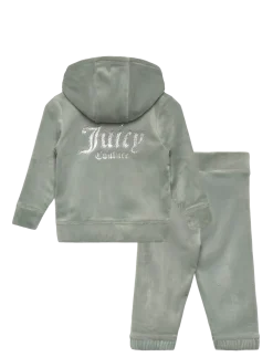 Glitter Print Zip Thru & Relaxed Jog Set - Sæt