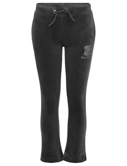 Glitter Velour Cropped Zip Thru & Bootcut Set - Sæt