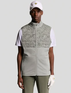 Golf Printed Windjammer Full Zip Vest - Veste