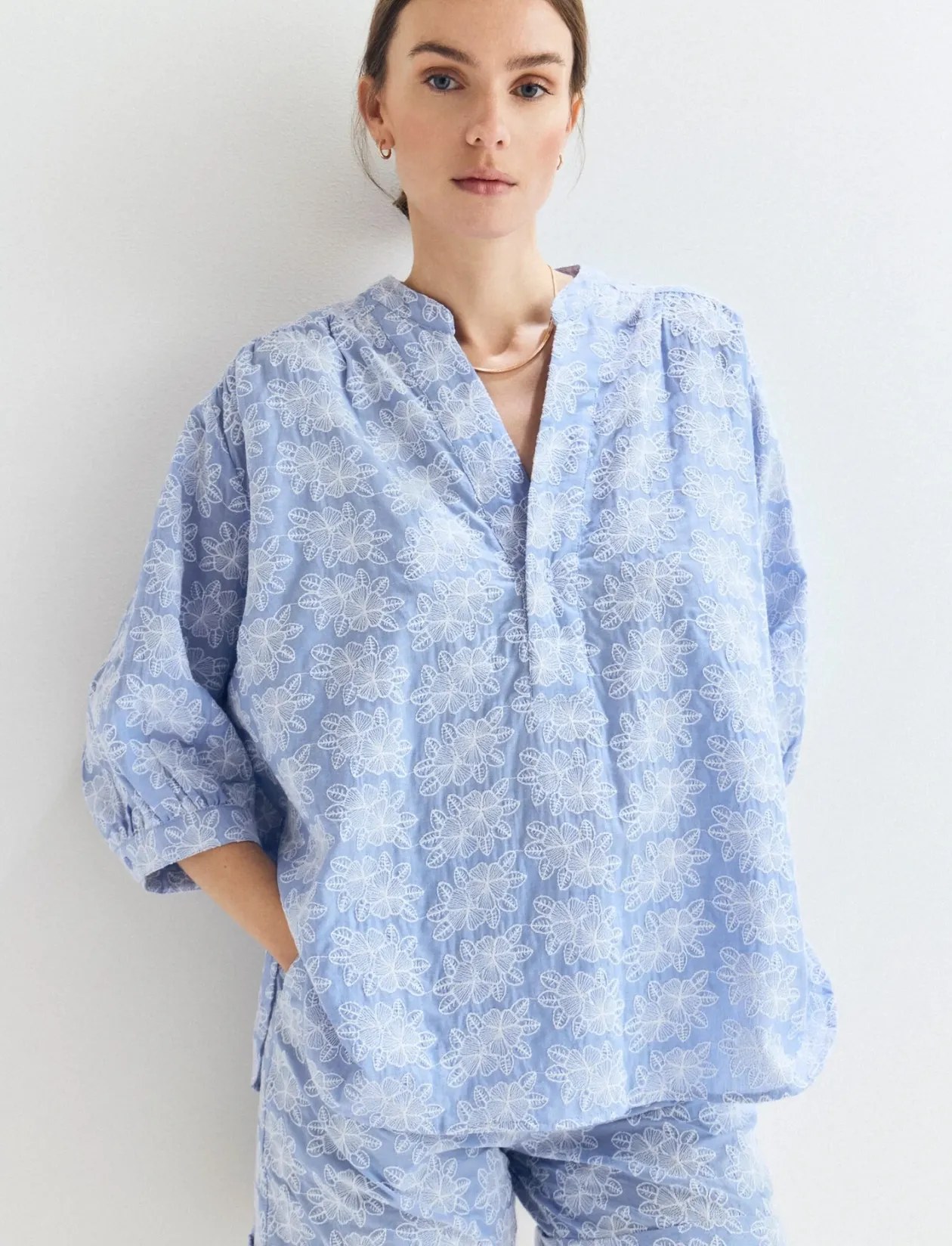 Hannah Chambray Blouse - Langærmede bluser