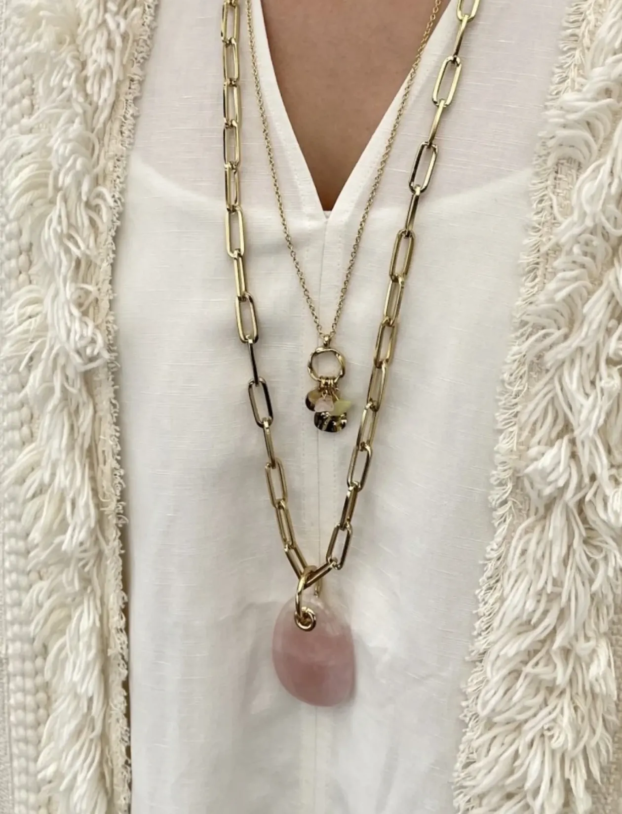 Harmony Necklace Lt.Pink/Gold - Halskæder