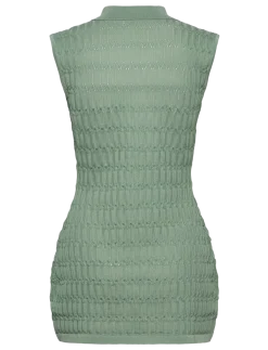 Hele Long Structure Knitted Vest - Strikveste