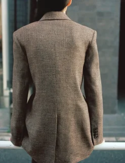 Herringbone double-breasted suit blazer - Dobbeltradede blazere